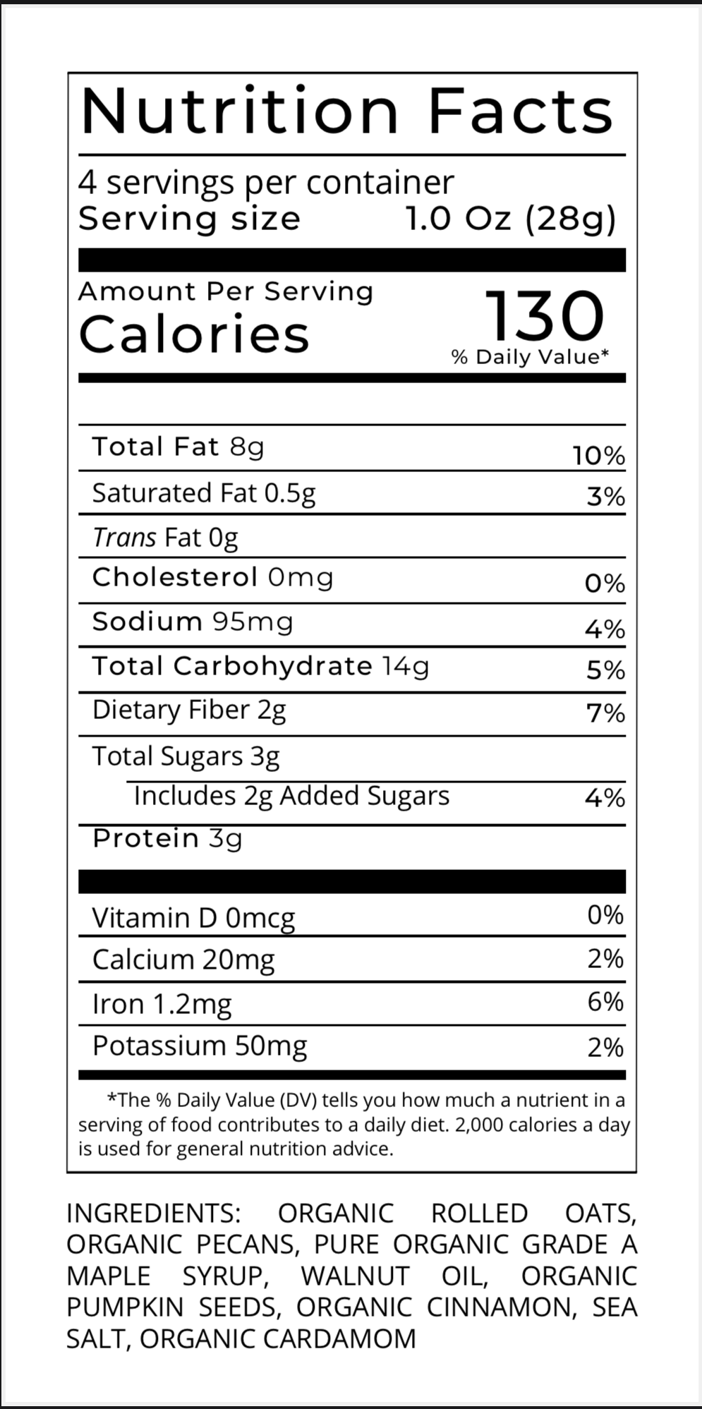 Maple Pecan Granola (single bag)